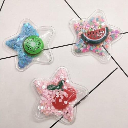 10Pcs/lot Bling star Transparent Plastic Filling Sequin Appliques for DIY Headwear Hair Clips Bow Accessories Patches