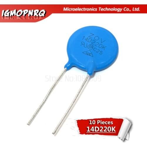10pcs varistor 14D220K 22V piezoresistor 14D220