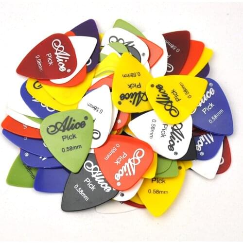 100pcs 0.58mm Alice Smooth ABS Guitar Picks Plectrums For Acoustic Guitar