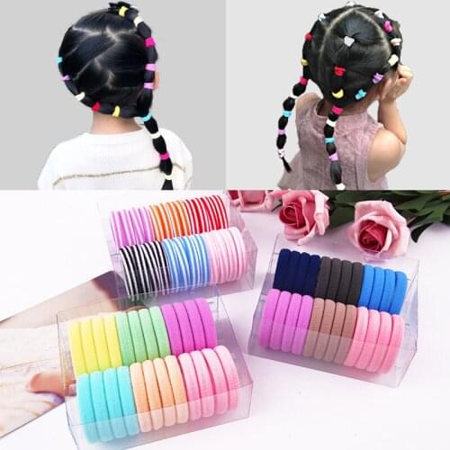 24PCS/lot Rainbow Colorful Hair Band Gum Hair Ties For Girls Rubber Bands Hair Elastics Kids Accessories Headdress