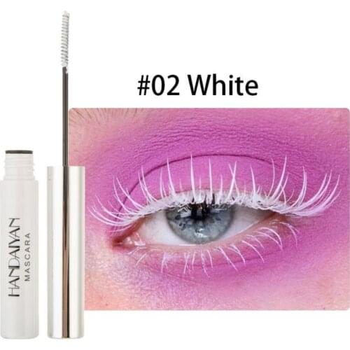HANDAIYAN 12Colors 3D Mascara Silk Fiber Lashes Eyelash Mascara Quick Dry Waterproof Curling Lengthening Eyes Makeup Blue Red