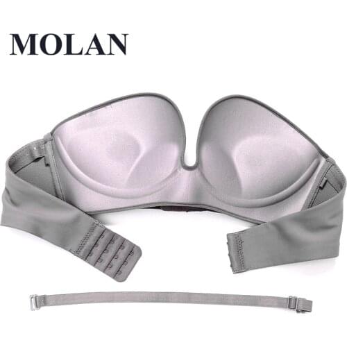 Front Closure Bra Women Invisible Bras Underwear Lingerie for Female Sexy Push Up Brassiere Strapless Seamless Bralette ABC Cup