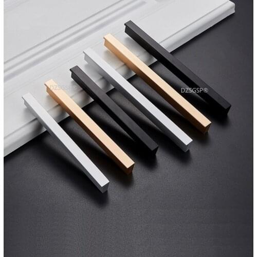 Black Golden Modern Cupboard Kitchen Hardware Wardrobe Closet Pull T Bar Aluminum Alloy Cabinet Drawer Knob Box Handle Hardware