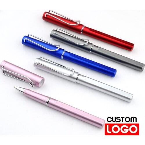 Colorful Paint Light U-shaped Pen Clip Metal Pen Custom LOGO Text Engraving Advertising Pen Office School Stationery Wholesale