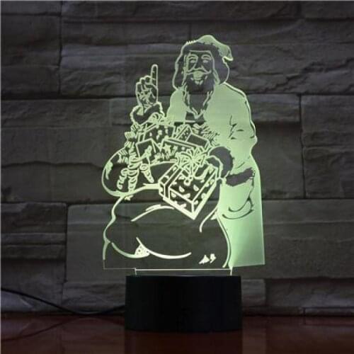 Baby Bedroom Night Light Gift Led Santa Intelligent Colorful Table 3d Led Lamp Childrens Room Decoration 3d Nightlight