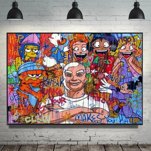 Disney Catoon Princess Poster Marvel Graffiti Figure Painting Mickey Mouse Room Decor Canvas Print Wall Art Picture Hoom Cuadros