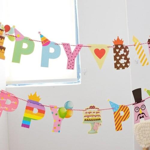 DIY Paper Flags Letter Animal Bunting Banners Wedding/Kids Birthday Party Decoration Supplies Childrens Room Banner Decor