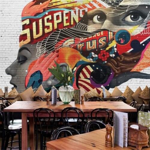 Custom 3D wallpaper mural modern fashion hand-painted graffiti bar KTV painting background wall luxury decoration wallpaper