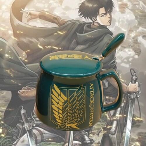 Attack on Titan Coffee Mug 350ml ceramic Anime home milk tea cups Jiyuu no Tsubasa Mug Cartoons Cosplay Birthday Gift props