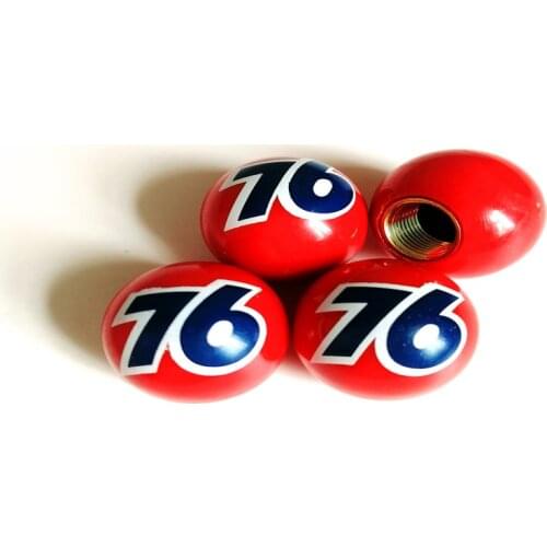 4 X Car Style Number No.76 Wheel Tire Valve Cap Tyre Dust Caps For 76 Cars Motorcycle bikes wheels rims