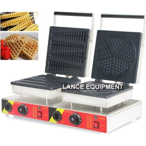 Commercial 110v/220v non-stick heart shape waffle maker and lolly waffle maker