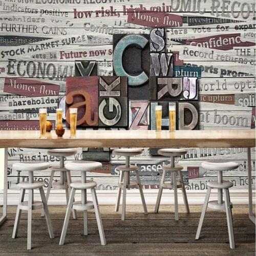 Milofi custom 3D wallpaper mural metal English retro nostalgic poster background wall living room bedroom decoration painting wa