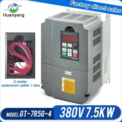 New vector inverter vfd variable frequency drive 7.5kw 380v 60Hz with extension cable and clamp huanyang factory direct selling