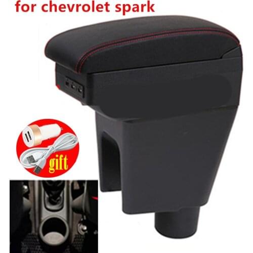 For Chevrolet Spark III Armrest box 2011 2012 2013 2014 Aveo T200 Car armrest box car accessories interior storage box