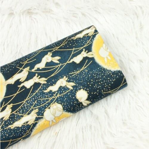 Half yard thin cotton fabric cartoon soft breeze little rabbit print handmade DIY garment cloth 100% cotton T651