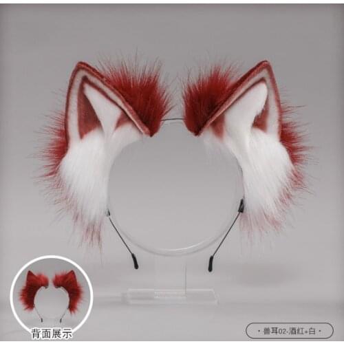 Japanese Lolita Headwear Cat Ears Headband Fox Plush Hairpin Hair Ornaments Girl Heart Simulation Animal Ears