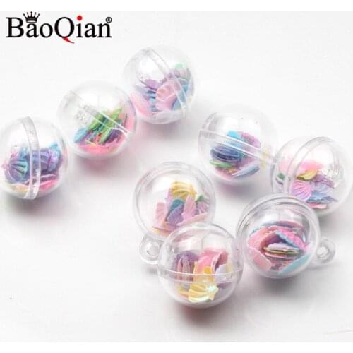 5Pcs 20mm Transparent Round Ball Shining Colorful Resin Shell For Room Decoration Kids Room Wishing Bottle Hanging Decor