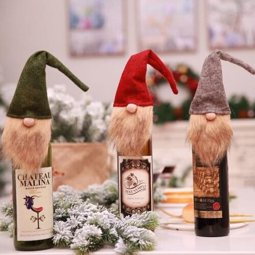 Christmas Decorations funny Doll Wine Bottle Bags Gifts Holders Xmas Home Dinner Party Table Decors