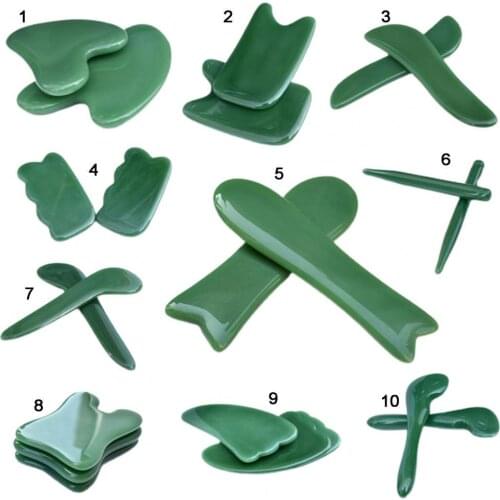 Natural Jade Guasha Scraper Board Facial Guasha Muscle Relaxation Skin Lifting Face Thin Scraper Guasha Plate for Face Back