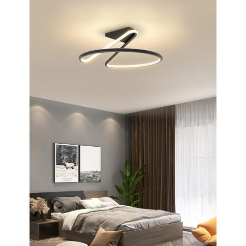 Modern Minimalist Led Chandelier 2021 Corridor Aisle Bedroom Black White Ceiling Hanging Lamp Aluminum Line Kitchen Lighting