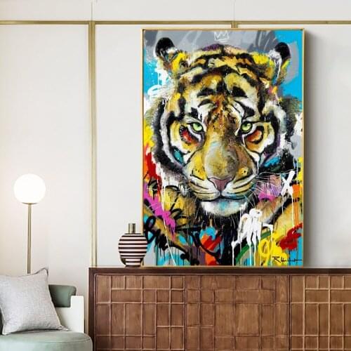 Modern Style Animals Canvas Painting Oil Art Lion Tiger Posters Prints Wall Art for Nordic Living Room Home Decoration Cuadros