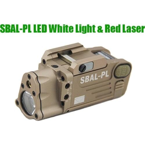 Tactical CNC Making SBAL-PL LED Weapon Light and Red Laser Combo Pistol/Rifle Flashlight Dark Earth