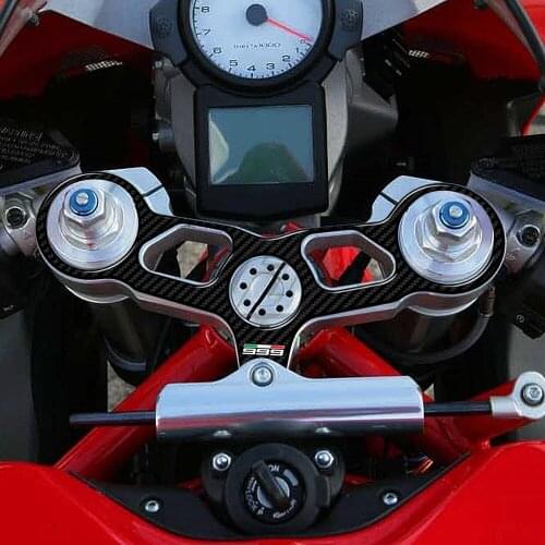 3D Carbon-look Upper Triple Yoke Protector Tank Pad Case for Ducati 999 Models