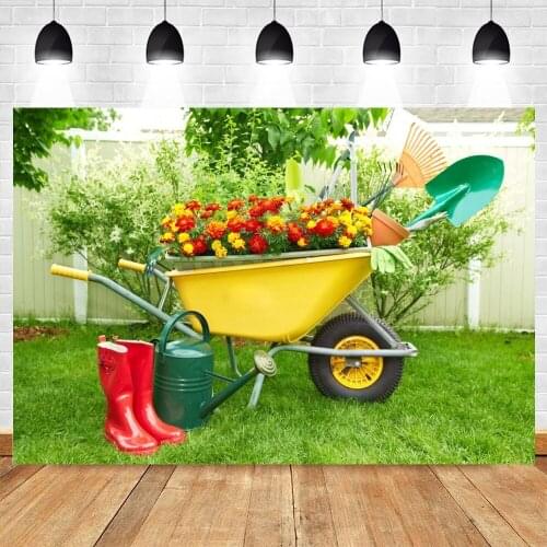 Spring Easter Flower Farm Cart Yard Nature Scenery Baby Portrait Backdrop Vinyl Photography Background For Photo Studio Prop