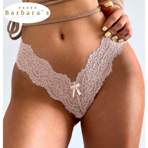 Women Sexy Hollow Out Panties Lingerie Low-Waist Temptation Lace Thong Female G-String Transparent Underwear Intimates femme