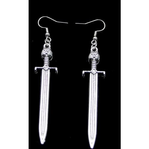 Fashion Handmade Simple Design 66*15mm Sword Cat Drop Earrings For Women Gift Fashion Jewelry Cute Small Object
