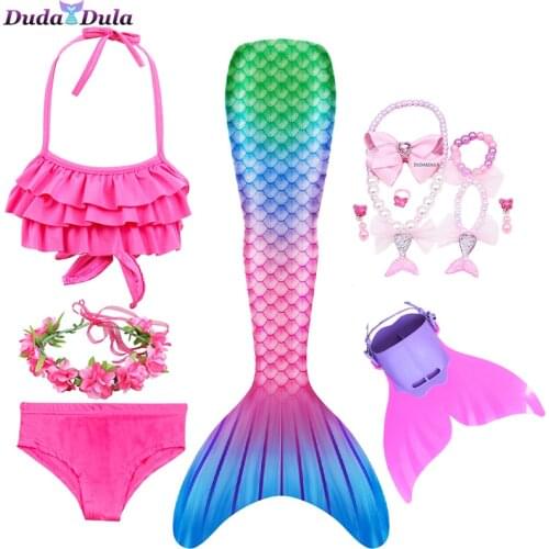 Girls Swimsuit Bikini Set Mermaid Tail Girls Mermaid Costume Halloween Cosplay Dress Monofin Bathing Suit Fantasy Costumes