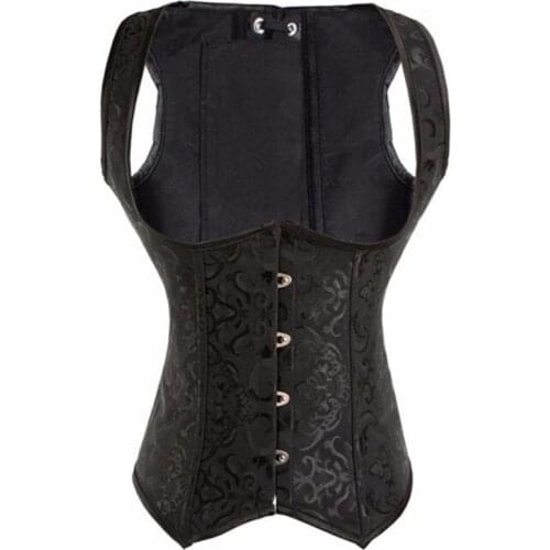 Straps Corset Top Women Sexy Underbust Corset Vest Waist Trainer Corset Shaper Plus Size Corpete Corselet Black White S-6XL