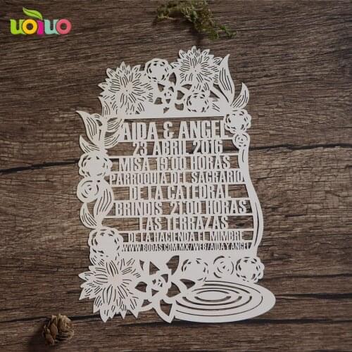 10set/lot free shipping laser cut customized text on wedding invitation card Valentines Day gifts and crafts