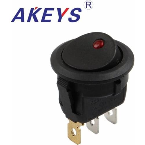 10PCS KCD1-202-3P 3PINS 12V Cat - eye round Automobile modified rocker switch