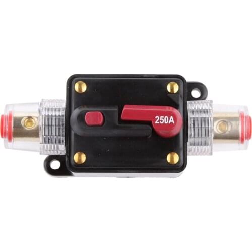 250AMP DC 12V-24V Car Protection Audio Inline Circuit Breaker Fuse Holder