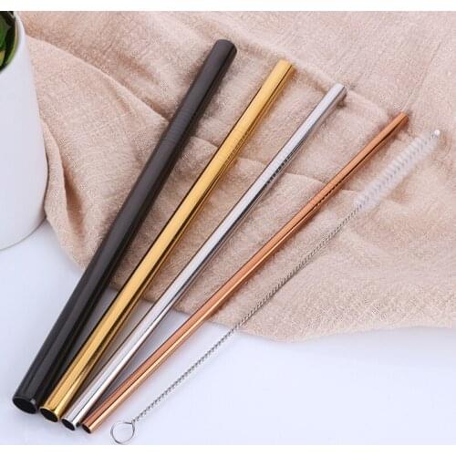 4pcs/lot Stainless Steel Drinking Straws +1 Brush Reusable Bent Stainless Filter Straw Metal Drink Yerba Mate Tea Bar Accessorie