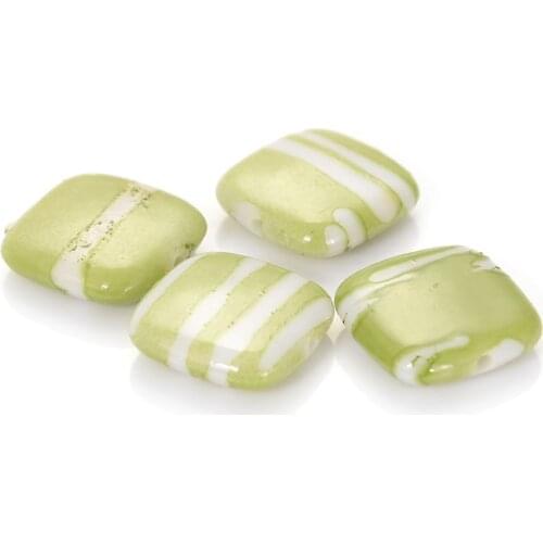 50Pcs/Lot Hand Sprayed Painted Acrylic Solid Color Loose Square Spacer Beads 17x5mm( 5/8") For Diy Jewelry Making Accessories