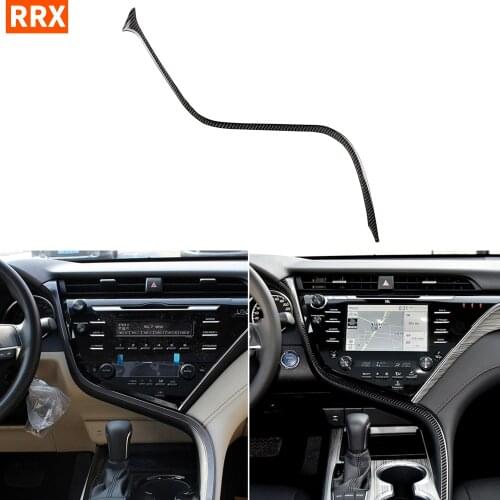 For Toyota Camry XV70 8th LE XLE V6 GA-K 2018-up Accessories Central Control Panel Trim Strip Carbon Modified Interior Sticker