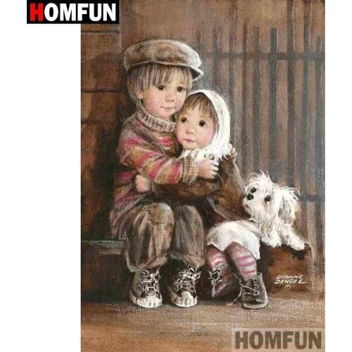 HOMFUN Diamond Painting "Cartoon baby" DIY 5D Diamond Embroidery Sale Full Set Rhinestone Cross Stitch Home Decor A08764