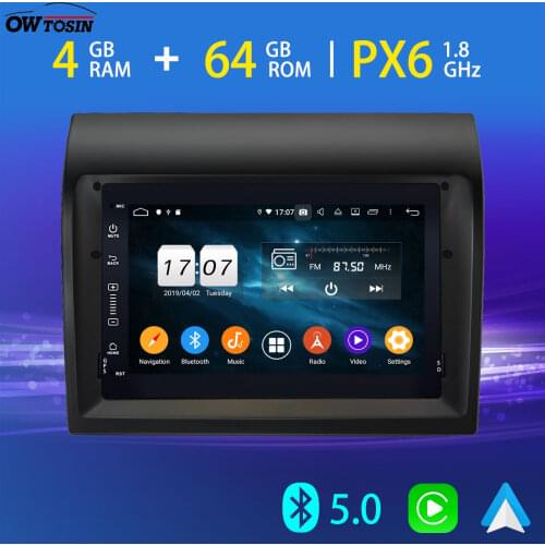PX6 4+64G Android 10 Car Multimedia Player GPS Navi For Fiat Ducato Citroen Peugeot Bluetooth 5.0 Tethering 4G SIM Carplay Radio