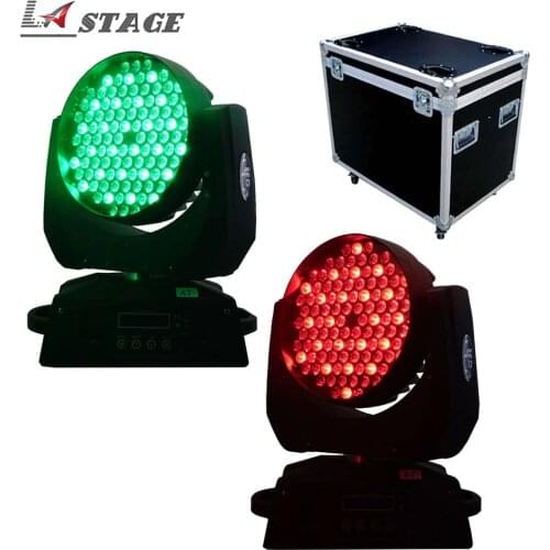 Free Shipping 2pcs/Lot Flight Case Packing 108x3w RGBW LED Stage Light Moving Head Wash Light Professional Stage Dj Light
