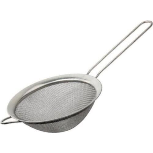Free shipping Stainless Steel Fine Mesh Strainer Colander Flour Sieve with Handle Juice and Tea Strainer Kitchen Tools