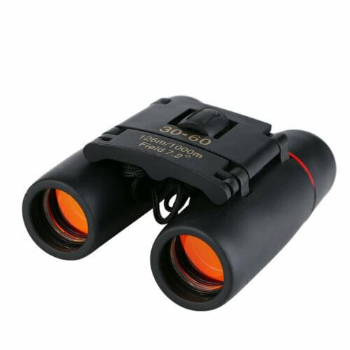 30x60 Zoom Binoculars Compact Folding Binoculars Hunting Day and Night for Outdoor Travel