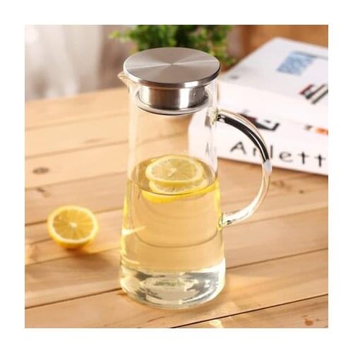 Large capacity cool water bottle glass thickening high temperature cold water bottle cold flower fruit juice pot set