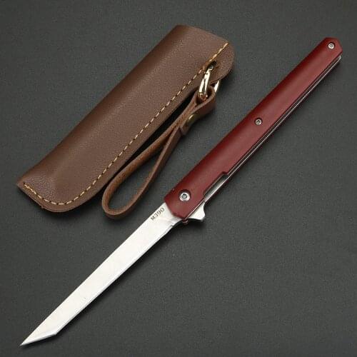 XUANFENG brand high-end A/L multifunctional sharp outdoor tactical hunting knife portable folding knife pocket + leather case
