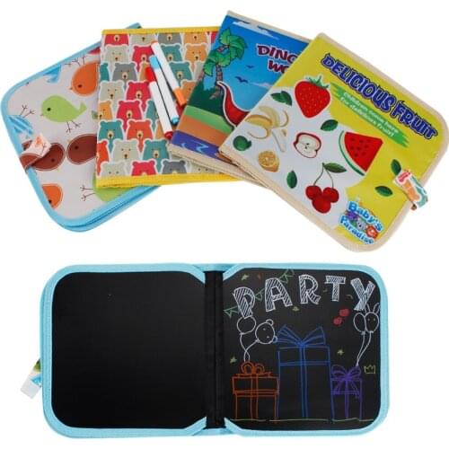 Childrens Portable Drawing Board DIY Graffiti Writing Painting Small Blackboard Erasable Water Chalk Drawing Book