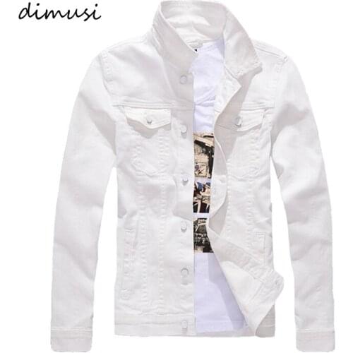 DIMUSI New Mens Denim Jacket Trendy Fashion Hip Hop Streetwer Ripped Denim Jacket Casual Outwear Cowboy Jeans Coats Clothing