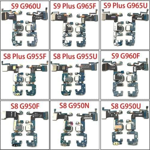 For Galaxy S8 S9 Plus G950F G950U G960F G960U USB Charging Port Charger Dock Connector Board Flex Cable Microphone Mic