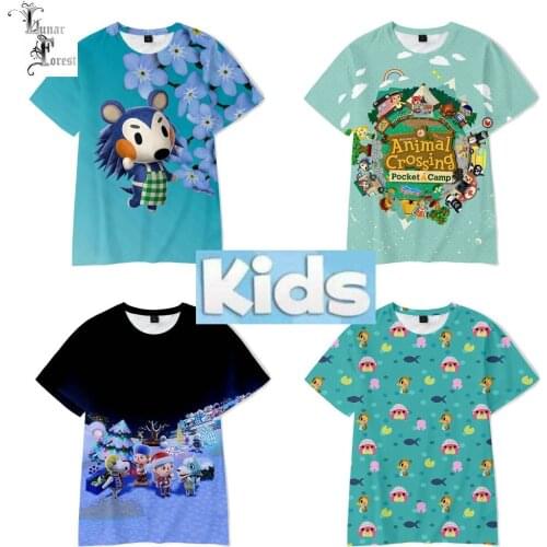 Animal Crossing 3D Printing Boys and Girls T-shirt Kids Summer Round Neck Short Sleeve Funny Game Baby Unisex T-shirt