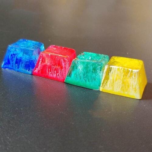 Customized Resin Backlit Keycaps For Cherry Mx Switch Mechanical Keyboard DIY Decoration Gemstone Design Red Blue Green Yellow
